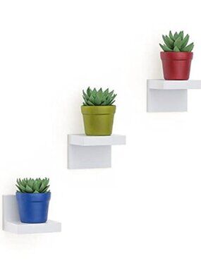 New 3-Pack Small Floating Shelves for Wall, 4 Inch Plastic Display